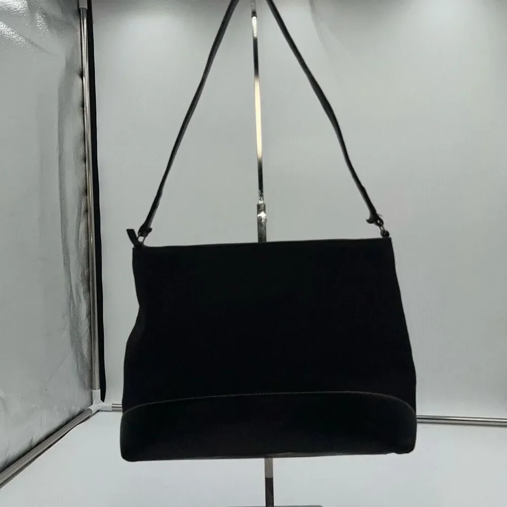 Kate Spade Made in Italy Vintage Red Square Interior Canvas and Leather Shoulder